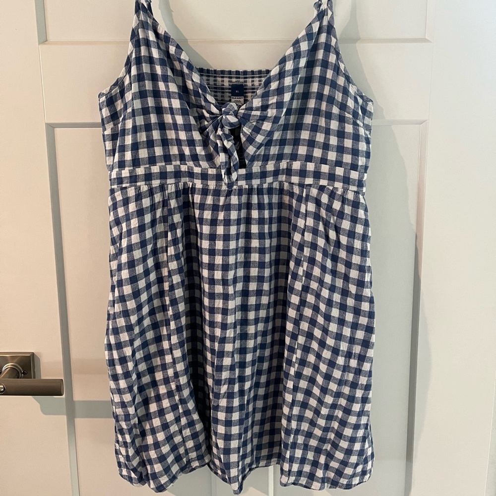 Blue & white plaid dress